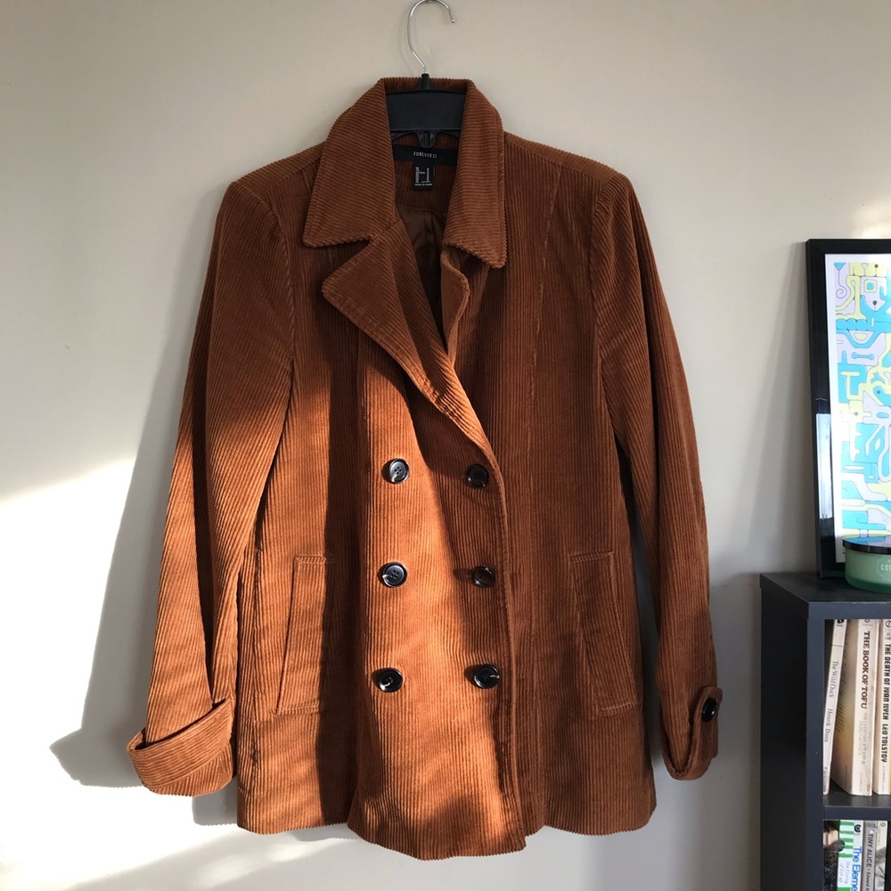 Forever 21 Brown Corduroy Trench Coat